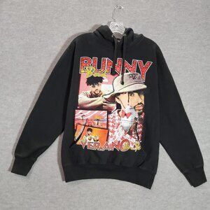 Bad Bunny Men Sweatshirt Medium Black Hoodie Un Verano Sin Ti Album‎ Cover